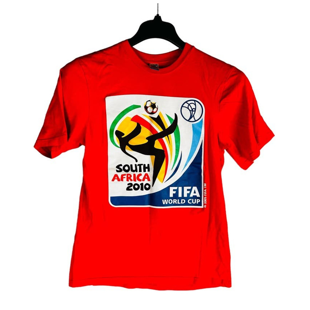 FIFA World Cup South Africa 2010 T-Shirt Sz Small Orange Crew Neck‎ Short Sleeve